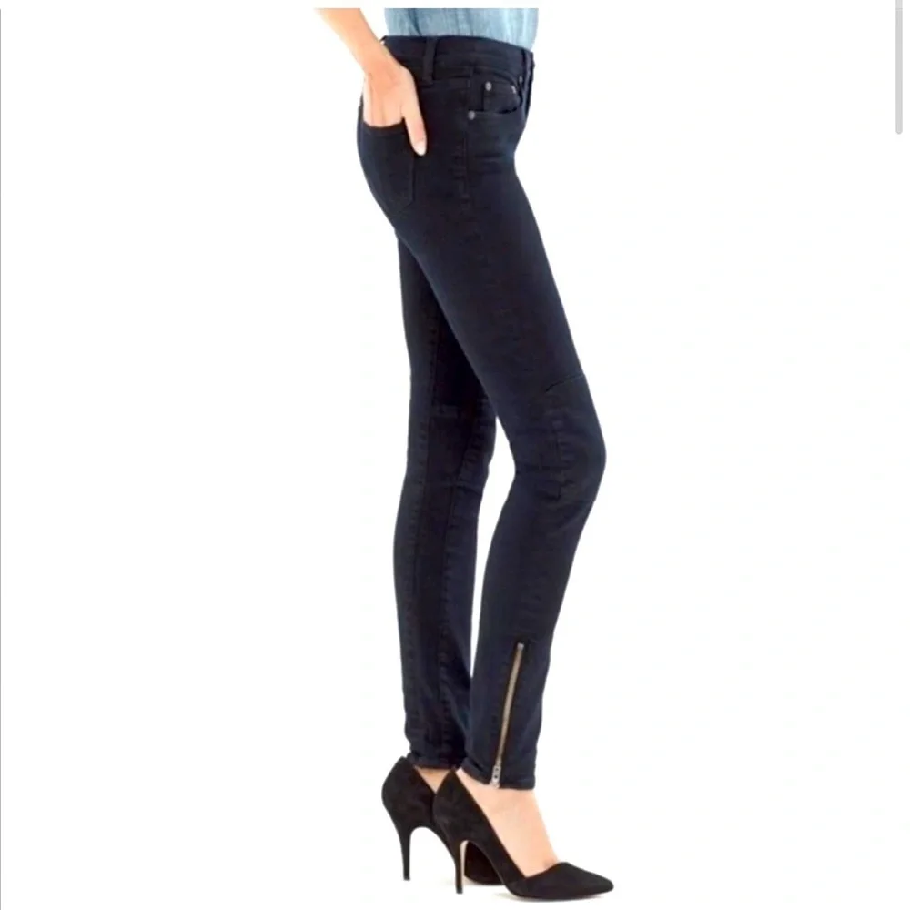 Madewell Skinny Skinny Moto Zipper Ankle Jeans , size 32